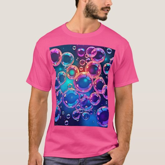 パープルピンクバブル魔法 Tシャツ (正面)