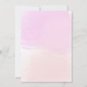 パープルピンクパステルグラデーションその女の子ベビーシャワー 招待状 (裏面)