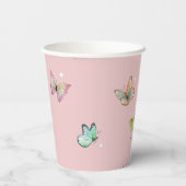 パープルピンクパステルバタフライ 紙コップ (裏面)