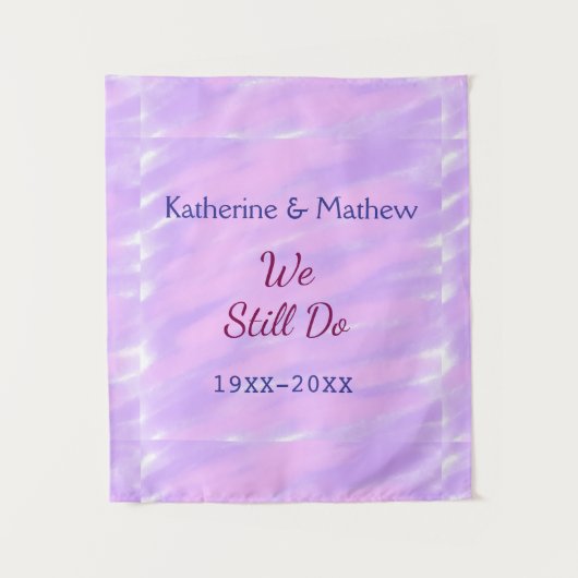 パープルピンクパステル誓の更新記念日ウォーターコ タペストリー (正面)