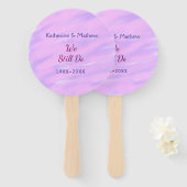 パープルピンクパステル誓の更新記念日ウォーターコ ハンドファン (正面&裏面)