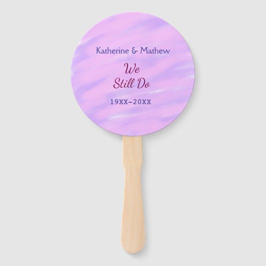 パープルピンクパステル誓の更新記念日ウォーターコ ハンドファン (正面)