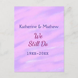 パープルピンクパステル誓の更新記念日ウォーターコ ポストカード