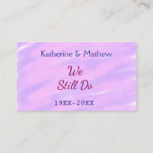 パープルピンクパステル誓の更新記念日ウォーターコ 名刺 (裏面)