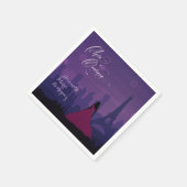 パープルピンクパリスファイアキンセアニラ スタンダードカクテルナプキン (角)