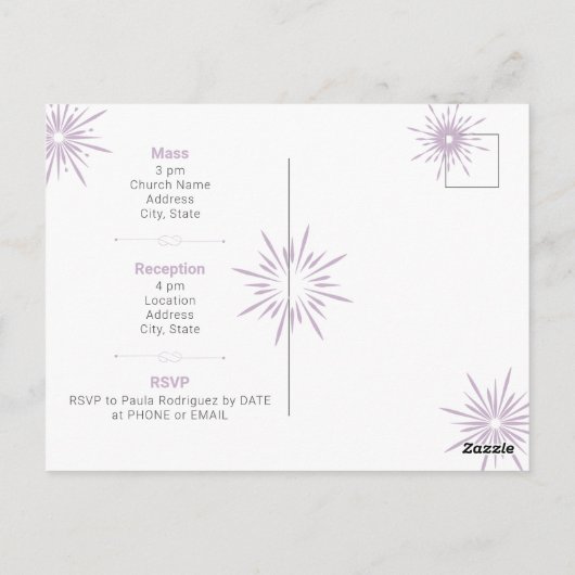 パープルピンクパリスファイアキンセアニラ ポストカード (裏面)