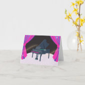 パープルピンクピアノステージ カード (黄色い花)