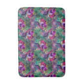 パープルピンクピーコックフローラ バスマット (正面縦)