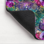 パープルピンクピーコックフローラ マウスパッド (コーナー)