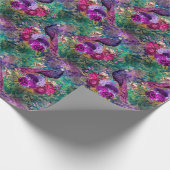 パープルピンクピーコックフローラ ラッピングペーパー (角)