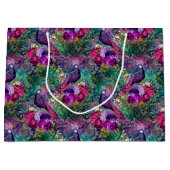 パープルピンクピーコックフローラ ラージペーパーバッグ (正面)