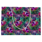 パープルピンクピーコックフローラ ラージペーパーバッグ (裏面)