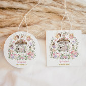 パープルピンクフェアリーフローラガーデン誕生日 フェイバータグ