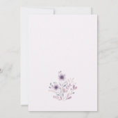 パープルピンクフローラかわいいバニー女の子ベビーシャワー 招待状 (裏面)