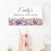 パープルピンクフローラブライダルシャワー 横断幕 (インサイチュ)