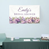 パープルピンクフローラブライダルシャワー 横断幕 (トレードショー)