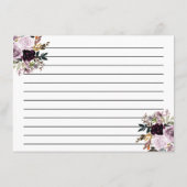 パープルピンクフローラブライダルレシピカード エンクロージャーカード (裏面)