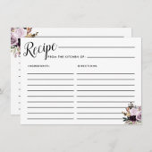 パープルピンクフローラブライダルレシピカード エンクロージャーカード (正面/裏面)