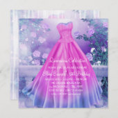 パープルピンクフローラプリンセスキンセアニラ 招待状 (正面/裏面)