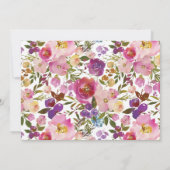 パープルピンクフローラベビーシャワー招待状 招待状 (裏面)