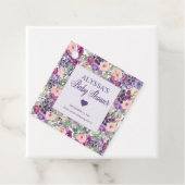 パープルピンクフローラ小さな女の子ベビーシャワー フェイバータグ (インサイチュ)