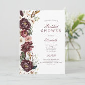 パープルピンクフローラ植物学ブライダルシャワー 招待状 (スタンド正面)