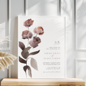 パープルピンクフローラ結婚のウェルカムポスター ポスター