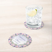 パープルピンクフローラ結婚ズ ペーパーコースター (インサイチュ)