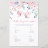 パープルピンクフローラ蝶あなたの財布の中にあるものを (正面)