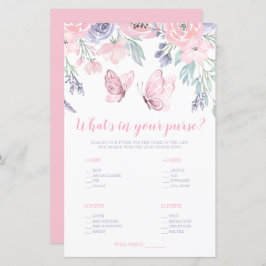 パープルピンクフローラ蝶あなたの財布の中にあるものを