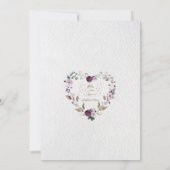 パープルピンクフローラ金ゴールドミスカインスキンセアニラ 招待状 (裏面)