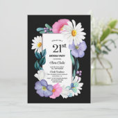 パープルピンクフローラ21歳の誕生日パーティー 招待状 (スタンド正面)