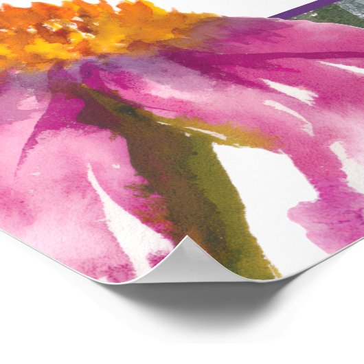 パープルピンクフローラ75th誕生日へようこそ ポスター (角)