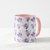 パープルピンクフローラ かわいらし マグカップ (正面右)