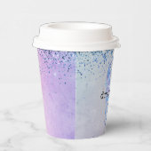パープルピンクブルーグラデーショングリッター 紙コップ (右)