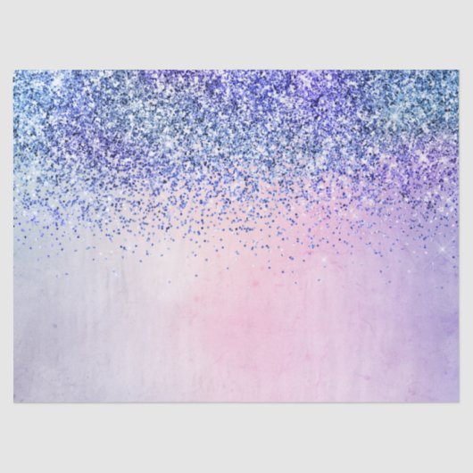 パープルピンクブルーグラデーショングリッター 薄葉紙 (正面)