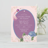 パープルピンクブルーチノワジェリーペオニータッセル結婚ズ 招待状 (スタンド正面)