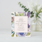 パープルピンクブルーフローラカップルブライダルシャワー 招待状 (スタンド正面)