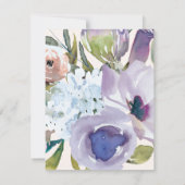 パープルピンクブルーフローラカップルブライダルシャワー 招待状 (裏面)