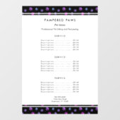 パープルピンクブループロフェッショナルペットサロンサービス ウィンドウサイン (シート)