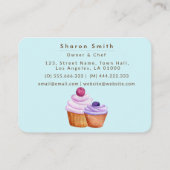 パープルピンクブルーベーカリーカップケーキ 名刺 (裏面)