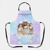 パープルピンクブルーペットグルーミングドッグキャッツ エプロン (正面)