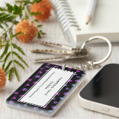 パープルピンクブルーポープリントズプロフェッショナルペットサロン キーホルダー (正面右)