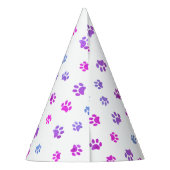 パープルピンクブルーポープリントズ誕生日 パーティーハット (裏面)