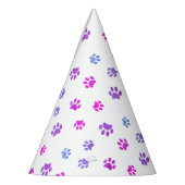 パープルピンクブルーポープリントズ誕生日 パーティーハット (左)