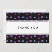 パープルピンクブルーポープリントペットビジネスありがとう カード (正面)