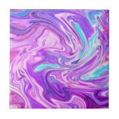 パープルピンクブルー大理石セラミックタイル抽象芸術 タイル (正面)