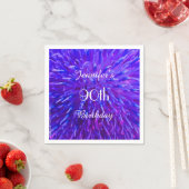 パープルピンクブルー紙ナプキンス90thバースデーパーティー スタンダードカクテルナプキン (インサイチュ)
