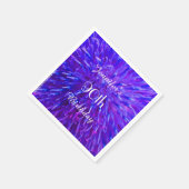 パープルピンクブルー紙ナプキンス90thバースデーパーティー スタンダードカクテルナプキン (角)