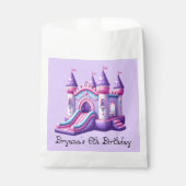 パープルピンクプリンセスキャッスルバウンスハウスパーティー フェイバーバッグ (正面)